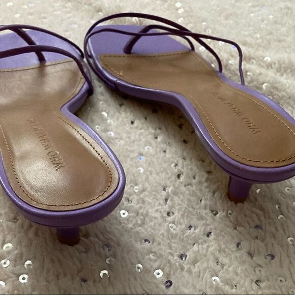 Who What Wear Addison spaghetti strap heeled sandals in purple leather Size 7 - Picture 5 of 6